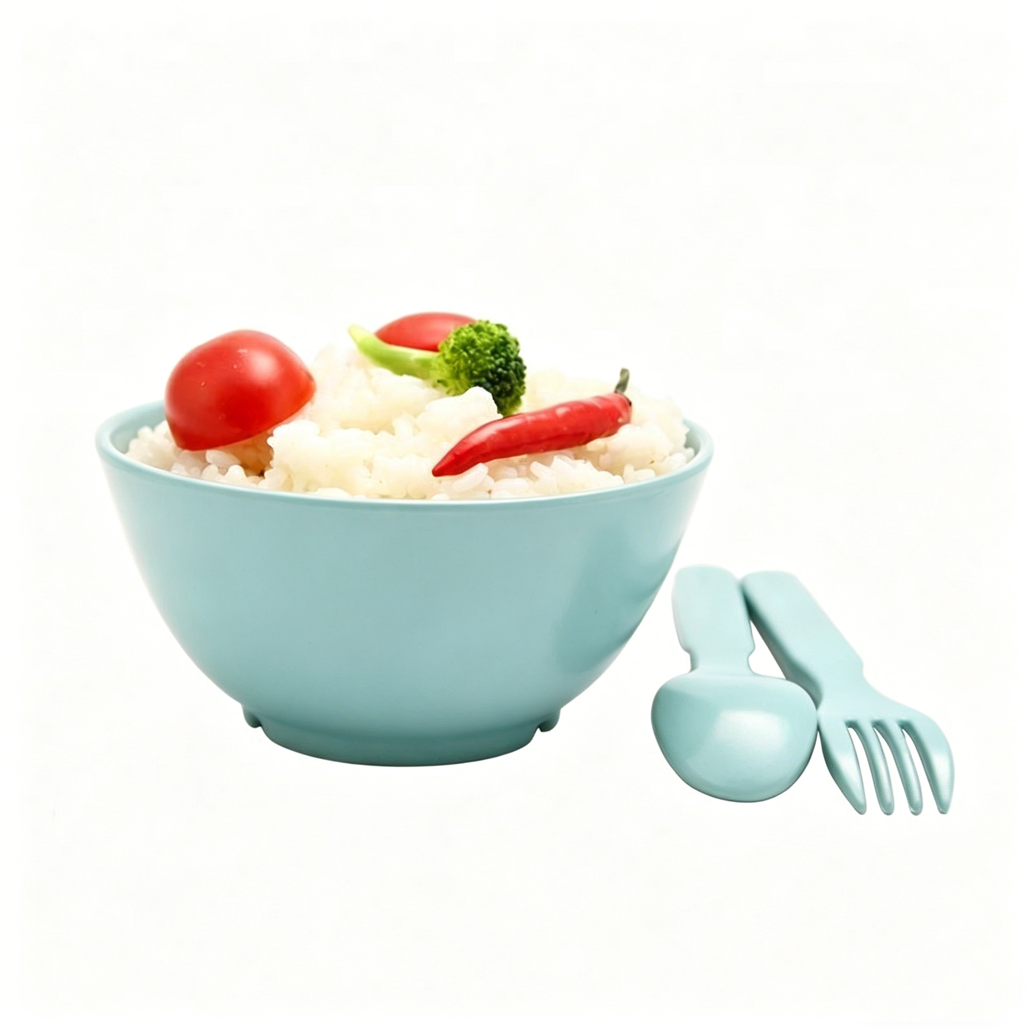 Rice Husk Rice Bowl With Food